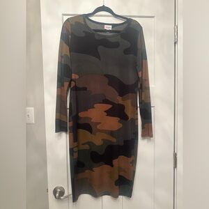 LuLaRoe Debbie Dress camo size large UNICORN